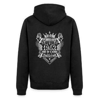 Février 1952 anniversaire Février 1952 Février - Veste à capuche bio Premium Unisexe - noir - Dos - Nico (187cm)