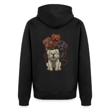 Cute Dogs Crew Dogsitter - Unisex Premium Organic Zip Hoodie - black - Back - Nico (187cm)