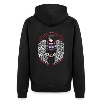 Emo Girls Fashion Egirl Sad - Unisex Premium Bio Zip Hoodie - Schwarz - Hinten - Nico (187cm)