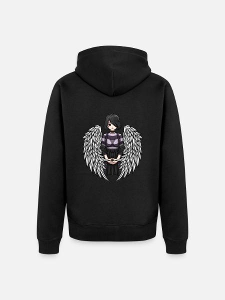 Emo Piger Mode Egirl Trist - Premium økologisk unisex-hættejakke - sort