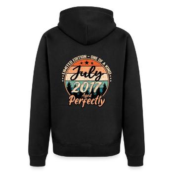 July 2017 anniversary 2017 legends July - Unisex Premium Organic Zip Hoodie - black - Back - Nico (187cm)