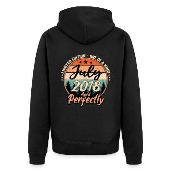 Juillet 2018 anniversaire 2018 légendes Juillet - Veste à capuche bio Premium Unisexe - noir - Dos - Nico (187cm)