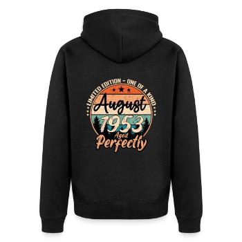 August 1953 anniversary 1953 legends August - Unisex Premium Organic Zip Hoodie - black - Back - Nico (187cm)