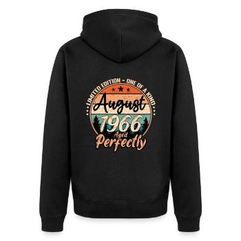 August 1966 anniversary 1966 legends August - Unisex Premium Organic Zip Hoodie - black - Back - Nico (187cm)