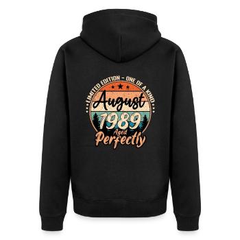 August 1989 anniversary 1989 legends August - Unisex Premium Organic Zip Hoodie - black - Back - Nico (187cm)