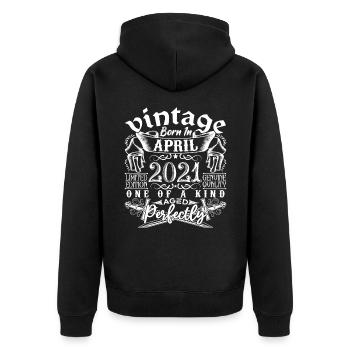 2021 Avril 2021 anniversaire Avril 2021 Avril - Veste à capuche bio Premium Unisexe - noir - Dos - Nico (187cm)