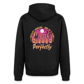 March 2005 anniversary 2005 Retro 2005 March - Unisex Premium Organic Zip Hoodie - black - Back - Nico (187cm)