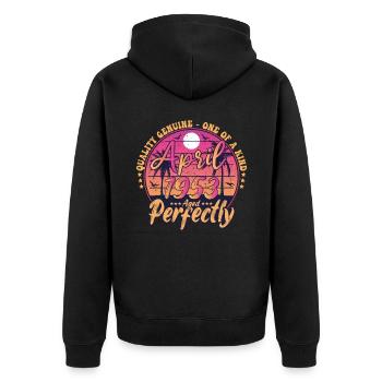 April 1953 anniversary 1953 Retro 1953 April - Unisex Premium Organic Zip Hoodie - black - Back - Nico (187cm)