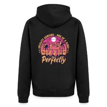 April 1981 anniversary 1981 Retro 1981 April - Unisex Premium Organic Zip Hoodie - black - Back - Nico (187cm)