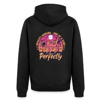 April 1979 anniversary 1979 Retro 1979 April - Unisex Premium Organic Zip Hoodie - black - Back - Nico (187cm)