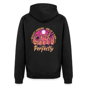 March 1994 anniversary 1994 Retro 1994 March - Unisex Premium Organic Zip Hoodie - black - Back - Nico (187cm)