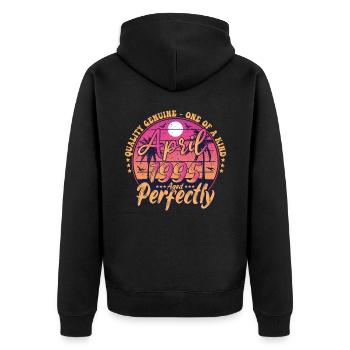 March 1995 anniversary 1995 Retro 1995 March - Unisex Premium Organic Zip Hoodie - black - Back - Nico (187cm)