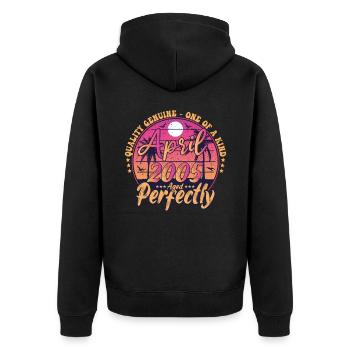 March 2005 anniversary 2005 Retro 2005 March - Unisex Premium Organic Zip Hoodie - black - Back - Nico (187cm)