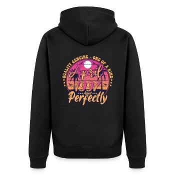 March 1997 anniversary 1997 Retro 1997 March - Unisex Premium Organic Zip Hoodie - black - Back - Nico (187cm)