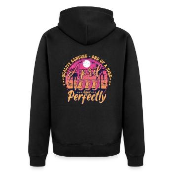 March 1999 anniversary 1999 Retro 1999 March - Unisex Premium Organic Zip Hoodie - black - Back - Nico (187cm)