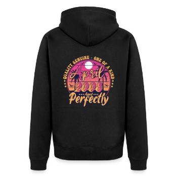 March 2008 anniversary 2008 Retro 2008 March - Unisex Premium Organic Zip Hoodie - black - Back - Nico (187cm)