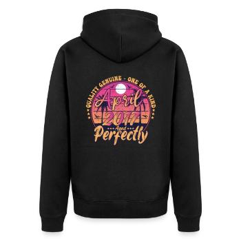 March 2017 anniversary 2017 Retro 2017 March - Unisex Premium Organic Zip Hoodie - black - Back - Nico (187cm)