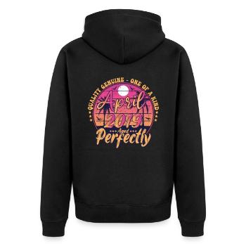 March 2019 anniversary 2019 Retro 2019 March - Unisex Premium Organic Zip Hoodie - black - Back - Nico (187cm)
