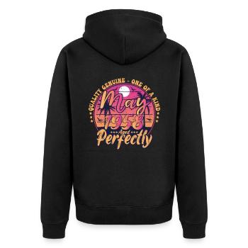 May 1958 anniversary 1958 Retro 1958 May - Unisex Premium Organic Zip Hoodie - black - Back - Nico (187cm)