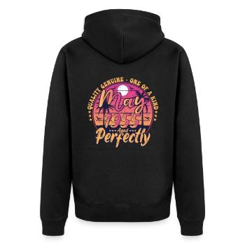 May 1955 anniversary 1955 Retro 1955 May - Unisex Premium Organic Zip Hoodie - black - Back - Nico (187cm)