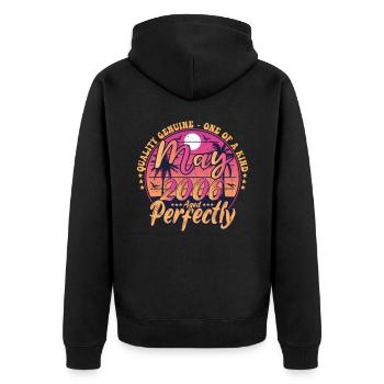 May 2006 anniversary 2006 Retro 2006 May - Unisex Premium Organic Zip Hoodie - black - Back - Nico (187cm)