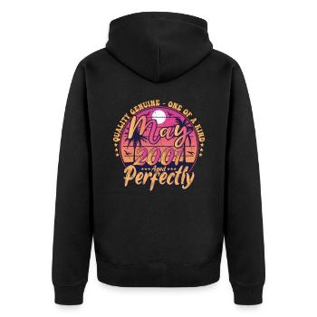 May 2001 anniversary 2001 Retro 2001 May - Unisex Premium Organic Zip Hoodie - black - Back - Nico (187cm)
