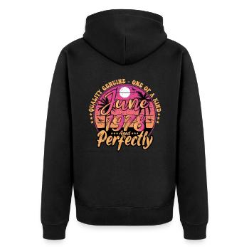 June 1978 anniversary 1978 Retro 1978 June - Unisex Premium Organic Zip Hoodie - black - Back - Nico (187cm)