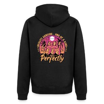 June 1968 anniversary 1968 Retro 1968 June - Unisex Premium Organic Zip Hoodie - black - Back - Nico (187cm)