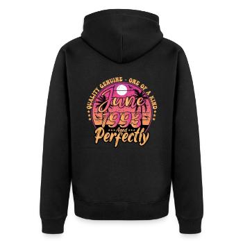 June 1993 anniversary 1993 Retro 1993 June - Unisex Premium Organic Zip Hoodie - black - Back - Nico (187cm)