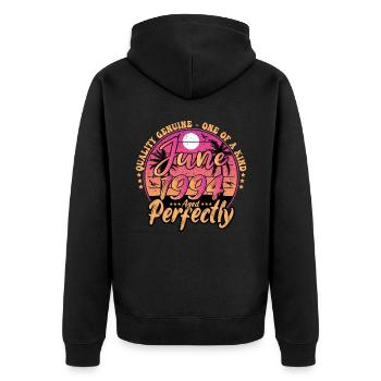 June 1994 anniversary 1994 Retro 1994 June - Unisex Premium Organic Zip Hoodie - black - Back - Nico (187cm)