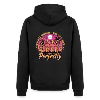 June 2006 anniversary 2006 Retro 2006 June - Unisex Premium Organic Zip Hoodie - black - Back - Nico (187cm)