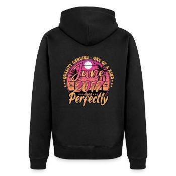 June 2017 anniversary 2017 Retro 2017 June - Unisex Premium Organic Zip Hoodie - black - Back - Nico (187cm)
