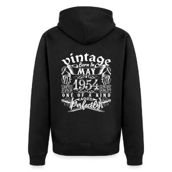 1954 Mai 1954 Jahrestag Mai 1954 Mai - Unisex Premium Bio Zip Hoodie - Schwarz - Hinten - Nico (187cm)