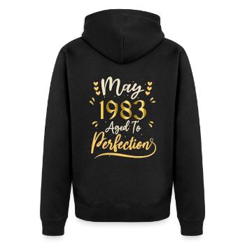 May 1983 May anniversary May 1983 - Unisex Premium Organic Zip Hoodie - black - Back - Nico (187cm)