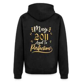 Mai 2011 Mai anniversaire May 2011 - Veste à capuche bio Premium Unisexe - noir - Dos - Nico (187cm)