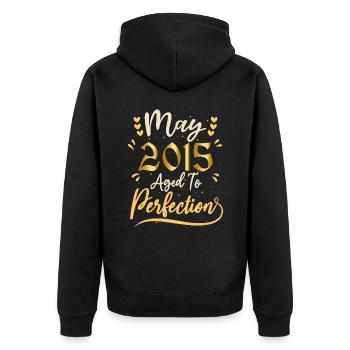 May 2015 May anniversary May 2015 - Unisex Premium Organic Zip Hoodie - black - Back - Nico (187cm)