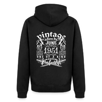 1951 Juin 1951 anniversaire June 1951 Juin - Veste à capuche bio Premium Unisexe - noir - Dos - Nico (187cm)