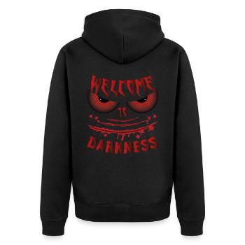 Gothique - Bienvenue dans les ténèbres - Gothique - Veste à capuche bio Premium Unisexe - noir - Dos - Nico (187cm)