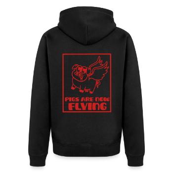 Pigs are now flying, rough times - Veste à capuche bio Premium Unisexe - noir - Dos - Nico (187cm)