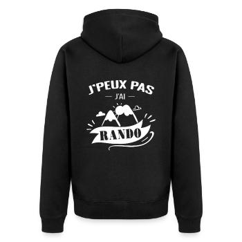 Je Peux Pas J'ai Rando - Veste à capuche bio Premium Unisexe - noir - Dos - Nico (187cm)