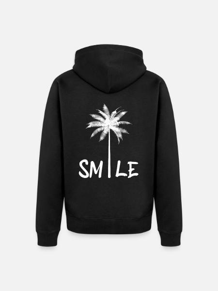 Just smile - Unisex Premium Organic Zip Hoodie - black