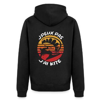 Je Peux Pas J'ai Kite Cadeau Humour - Veste à capuche bio Premium Unisexe - noir - Dos - Nico (187cm)