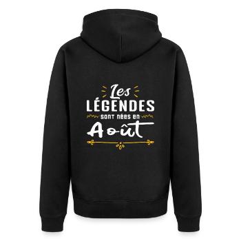 Les légendaires sont nées en août - Veste à capuche bio Premium Unisexe - noir - Dos - Nico (187cm)