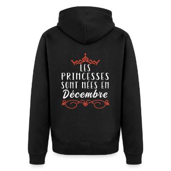 les princesses sont nées en décembre - Veste à capuche bio Premium Unisexe - noir - Dos - Nico (187cm)