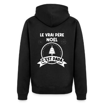 t-shirt fete des pères vrais papas ont une barbe - Veste à capuche bio Premium Unisexe - noir - Dos - Nico (187cm)