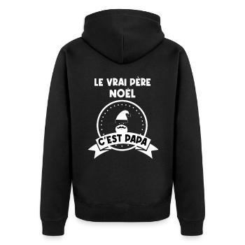 t-shirt fete des pères vrais papas ont une barbe - Veste à capuche bio Premium Unisexe - noir - Dos - Nico (187cm)