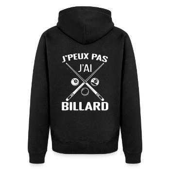 Je peux pas j'ai billard - Veste à capuche bio Premium Unisexe - noir - Dos - Nico (187cm)