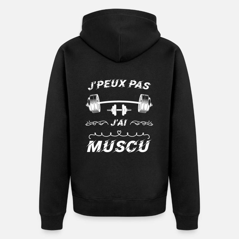 J peux pas j ai muscu - Veste à capuche bio Premium Unisexe - noir