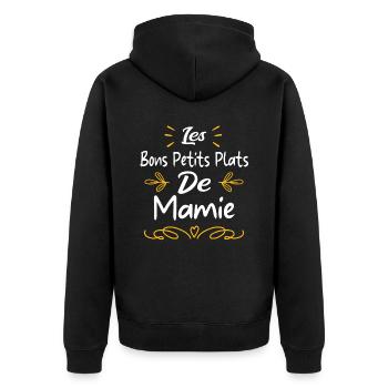 les bons ptits plats de mamie - Veste à capuche bio Premium Unisexe - noir - Dos - Nico (187cm)
