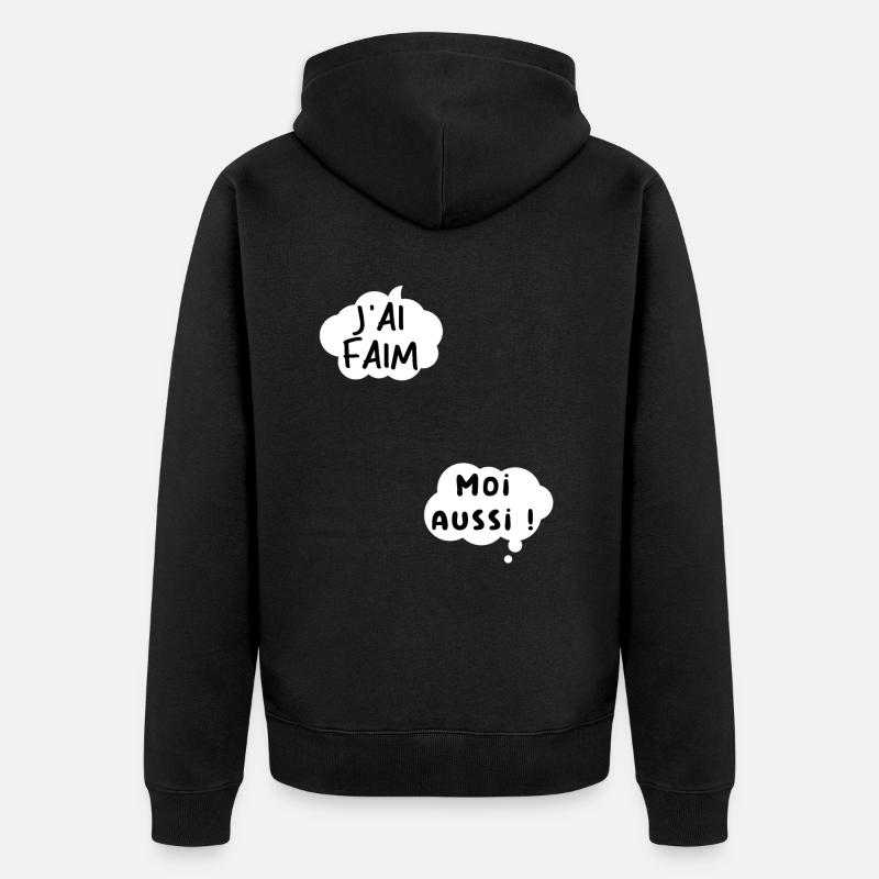 J’ai faim moi aussi. - Veste à capuche bio Premium Unisexe - noir